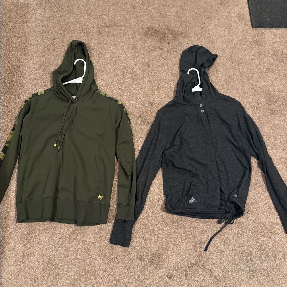 Used Woman’s 1 Adidas 1 Michael Kors  Hoodies size small.